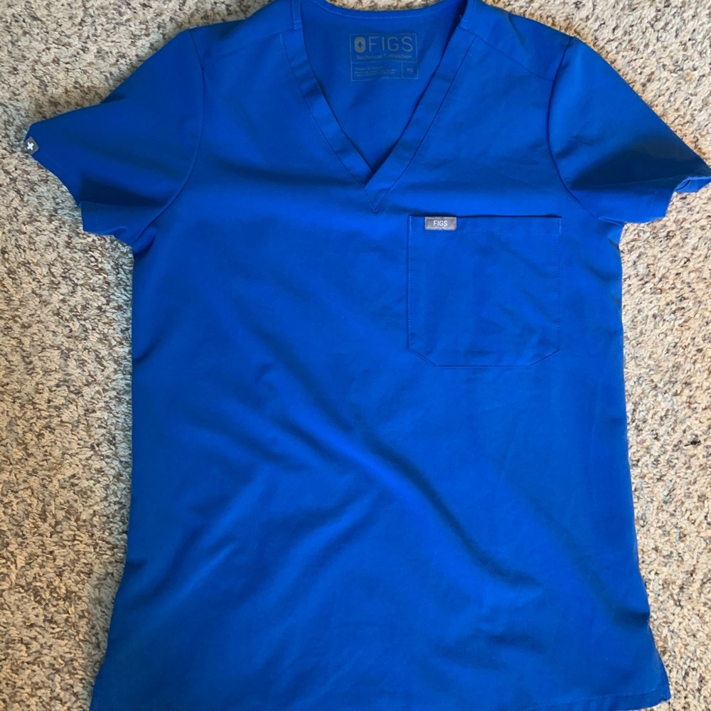 Figs scrub top - royal blue xs